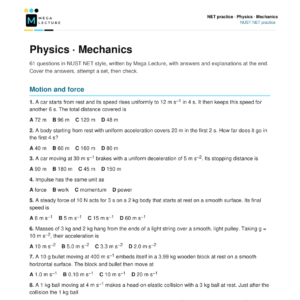 NUST NET Practice Pack: 618 questions with explanations