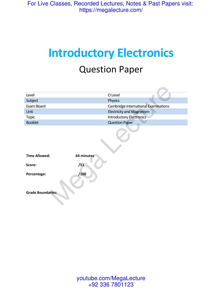 Page 1 of Introductory Electronics Electricity Magnetism