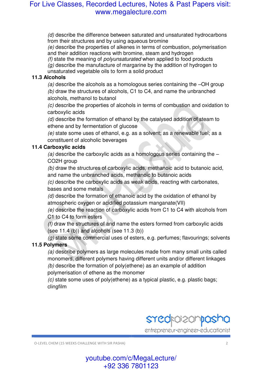 Page 2 of Organic Chemistry By Sir Pasha O Level 1