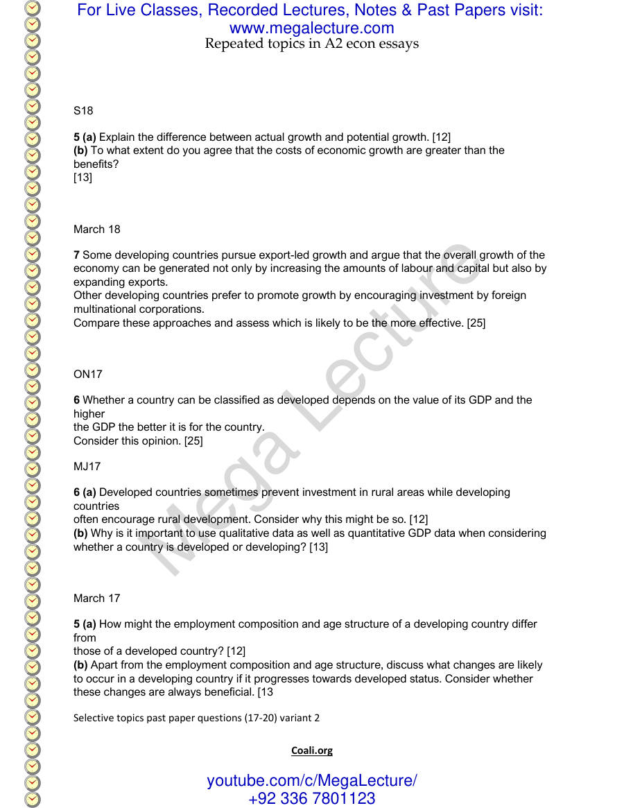 Page 2 of Repeated topics in A2 econ essays (PDF)
