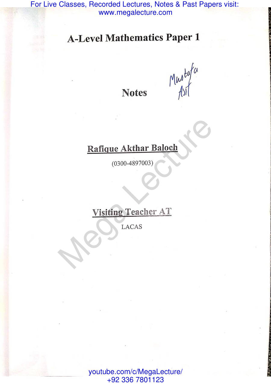 Page 2 of As Math P1 Notes By Rafique Akhtar1