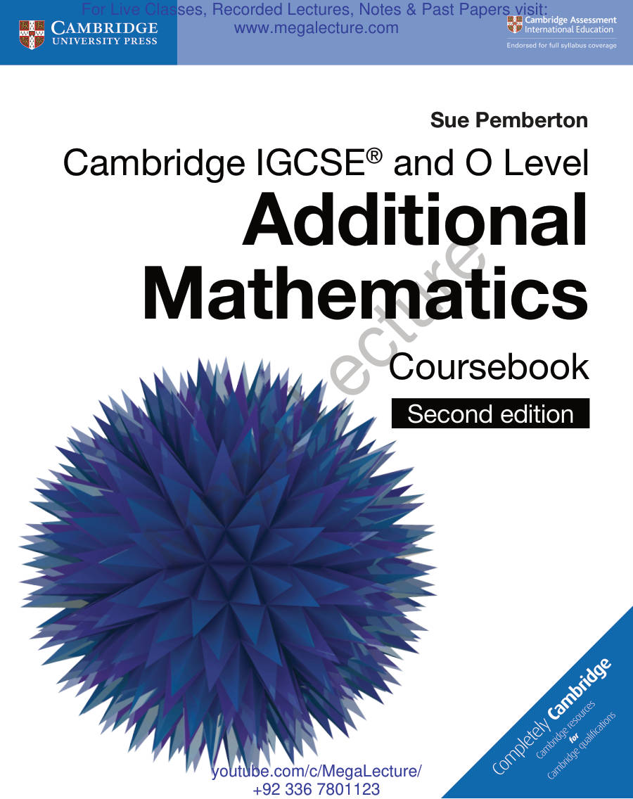 Page 1 of Cambridge IGCSE And O Level Additional Mathematics Second Edition