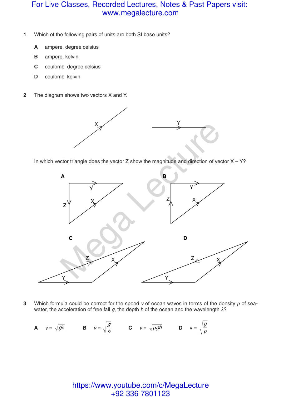 Page 1 of P1 Units And Measurements All