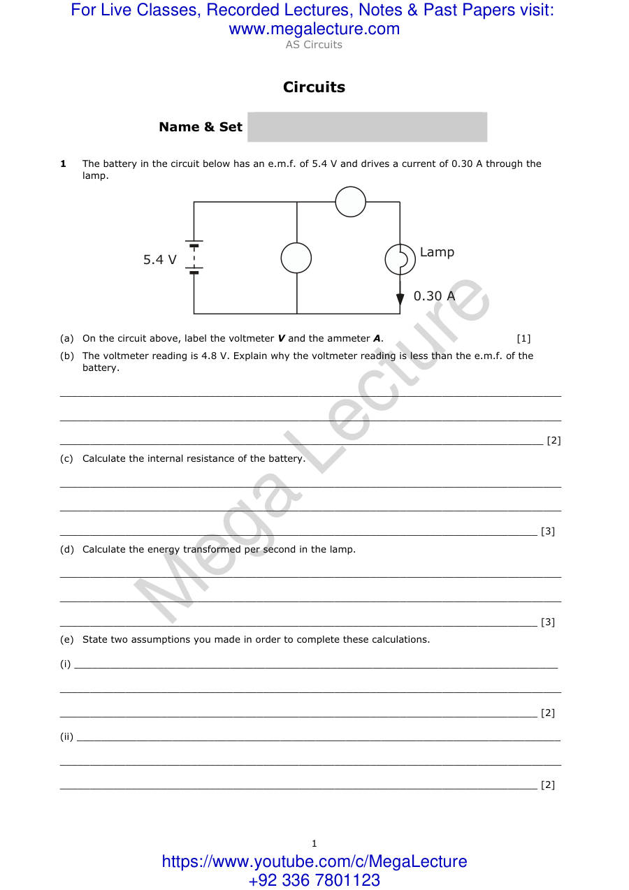 Page 1 of AS Circuits 1