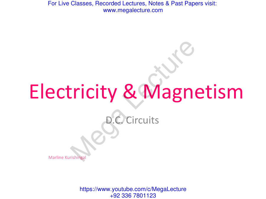 Page 1 of Ch 5 EM C D.C. Circuits