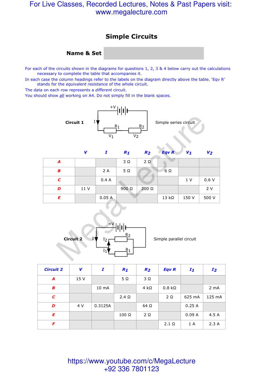 Page 1 of Circuits 1