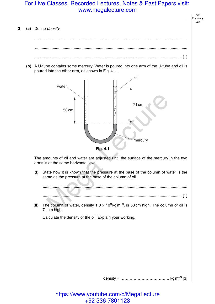 Page 2 of Paper 2 Past Questions From Properties Of Matter Completed — Questions