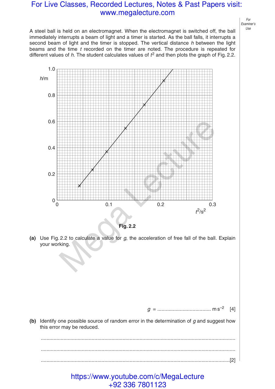 Page 2 of Paper 2 Past Questions From Units And Measurements Completed — Questions