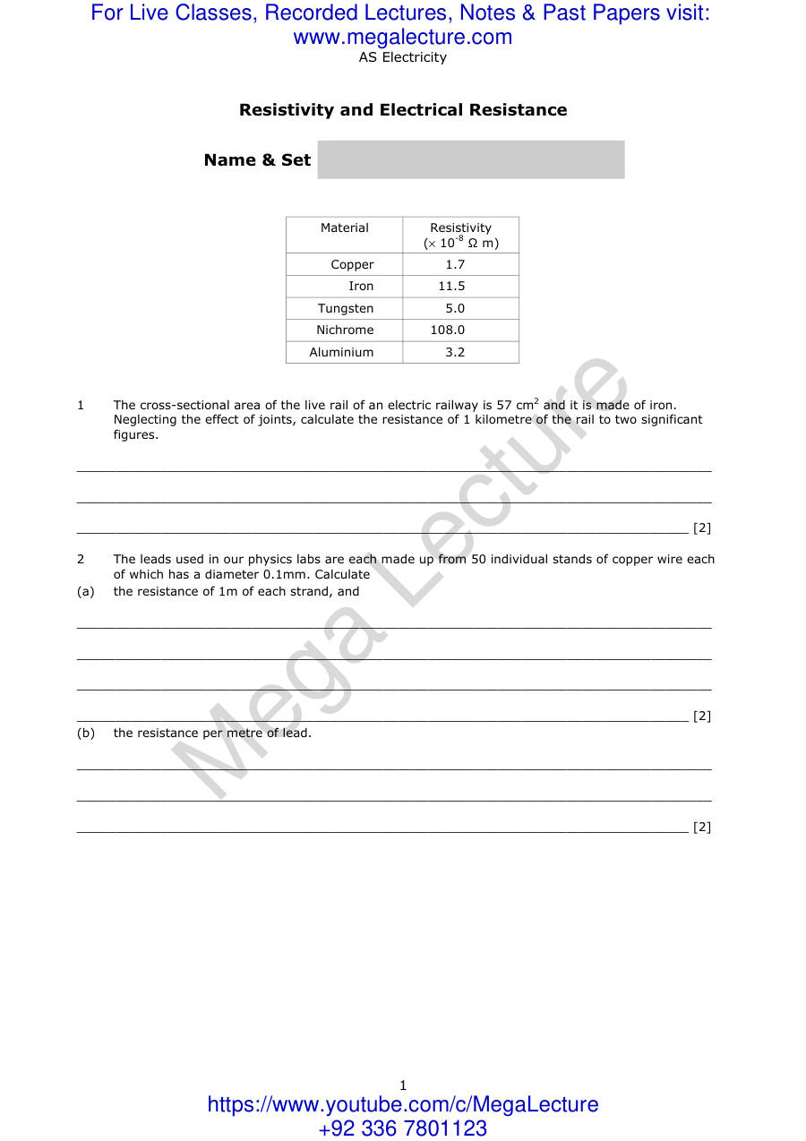 Page 1 of Resistivity