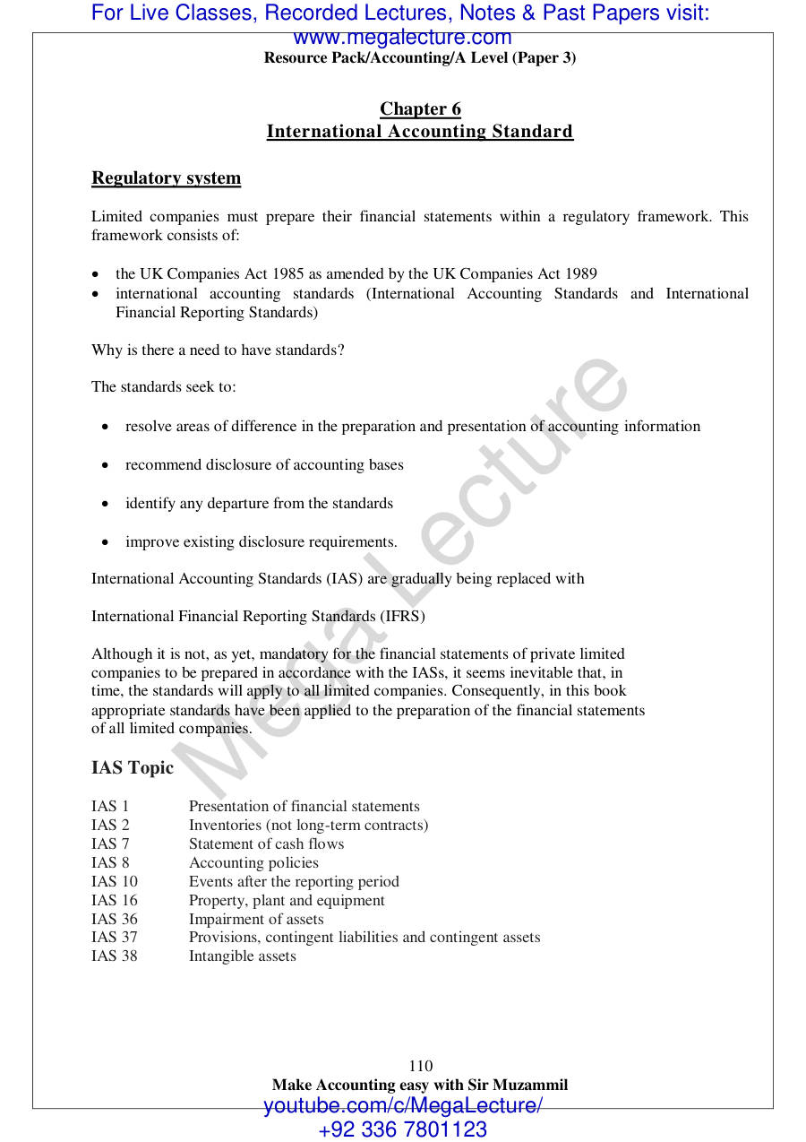 Page 1 of 6. International Accounting Standards (IAS) (PDF)
