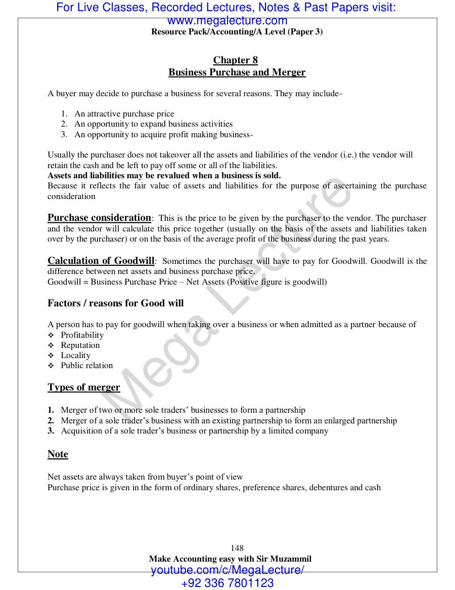 Page 1 of 8. Business Purchase & Merger (PDF)