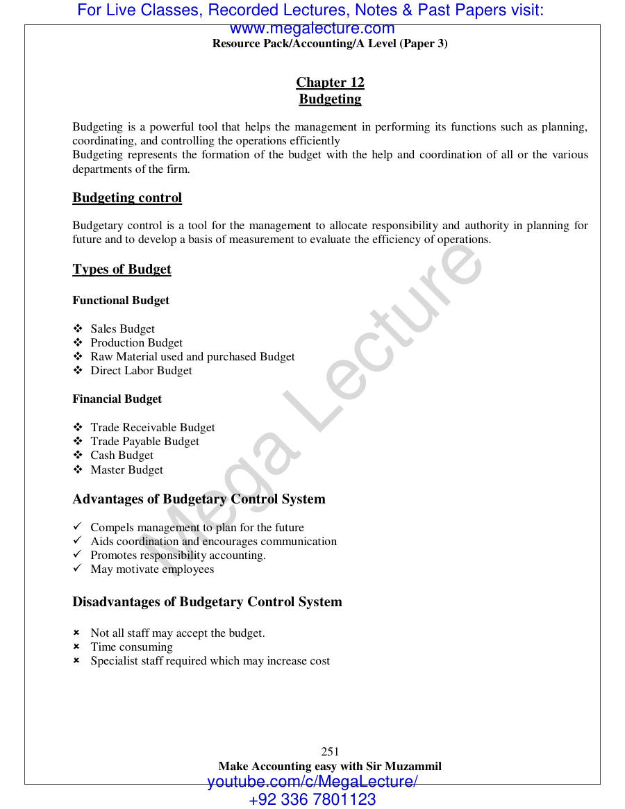 Page 1 of 12. Budgeting (PDF)