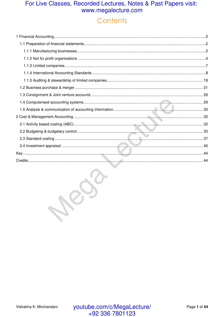 Page 2 of A Level Accounting Notes (9706) (PDF)