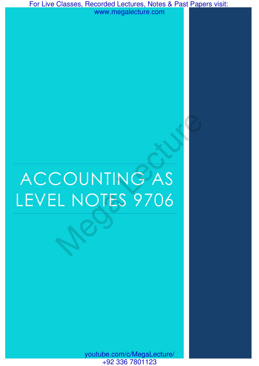 Page 1 of AS Level Accounting Notes (9706) (PDF)