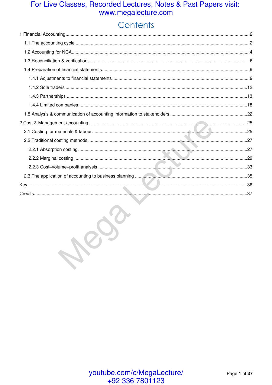 Page 2 of AS Level Accounting Notes (9706) (PDF)