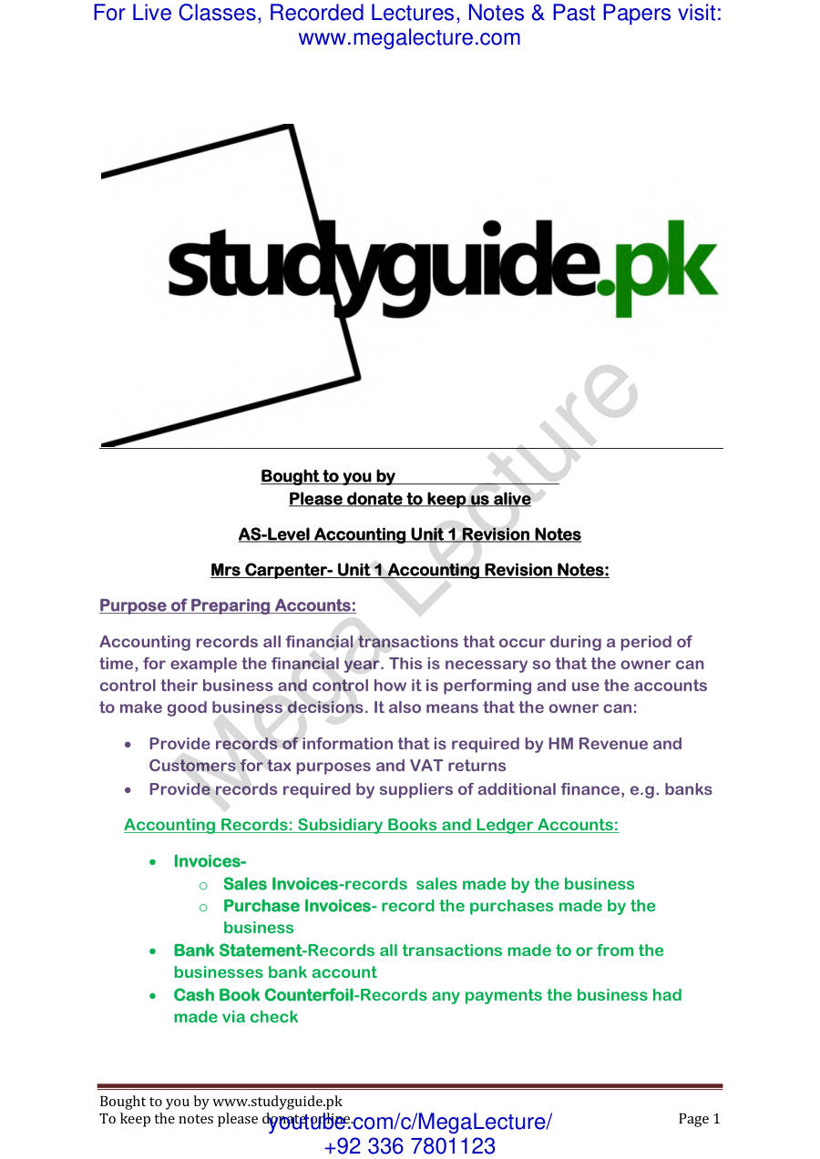 Page 1 of Accounting Theory Notes (PDF)