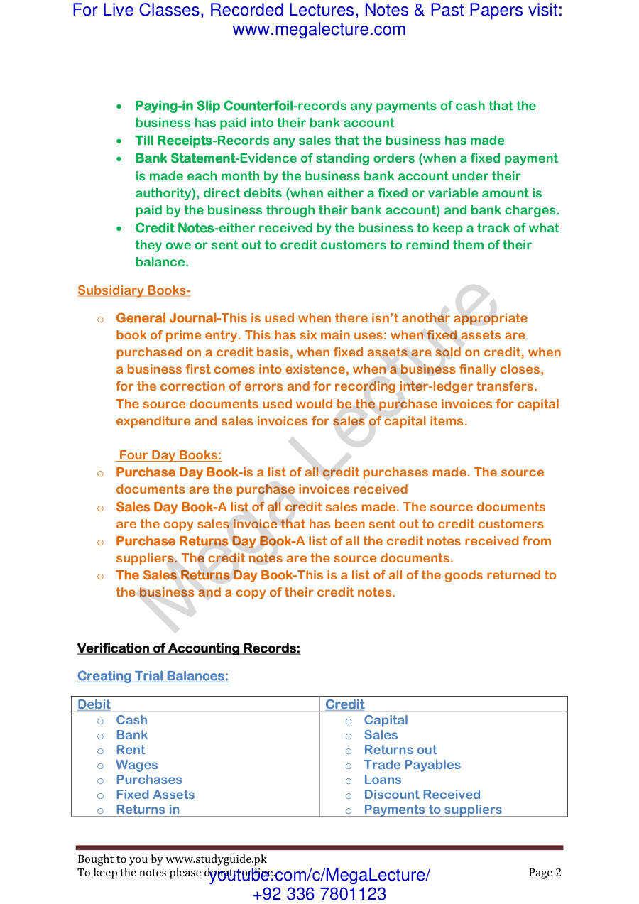 Page 2 of Accounting Theory Notes (PDF)