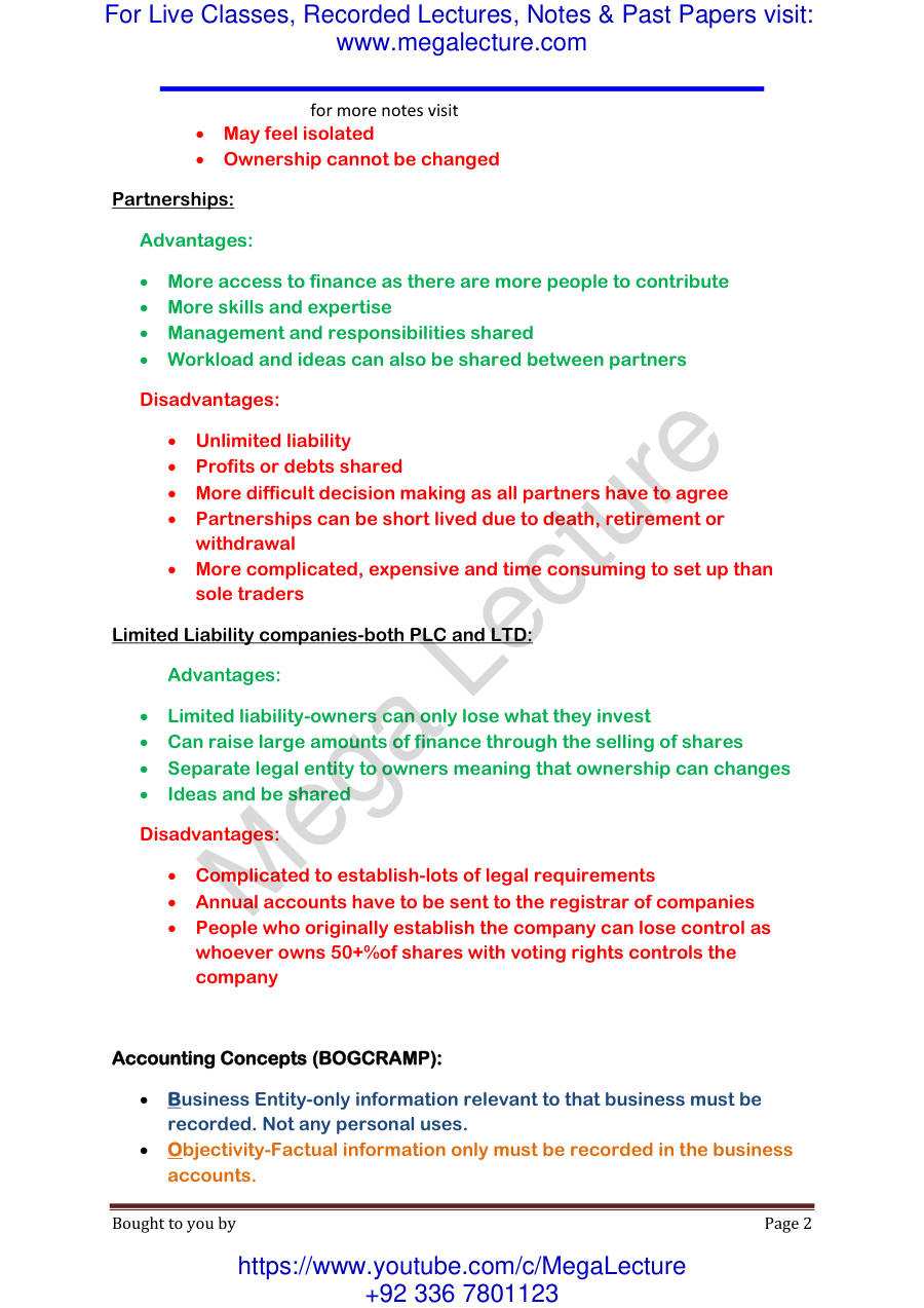 Page 2 of Revision Notes (PDF)