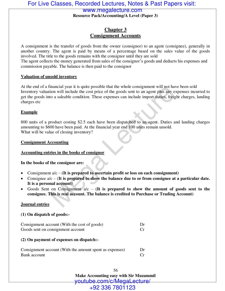 Page 1 of 3. Consignment Accounts (PDF)