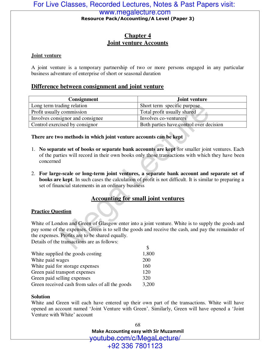 Page 1 of 4. Joint Venture Accounts (PDF)
