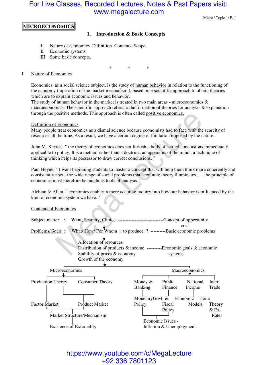 Page 1 of Microeconomics Topic1 (PDF)