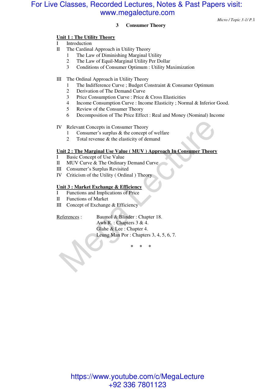 Page 1 of Microeconomics Topic3 1 (PDF)
