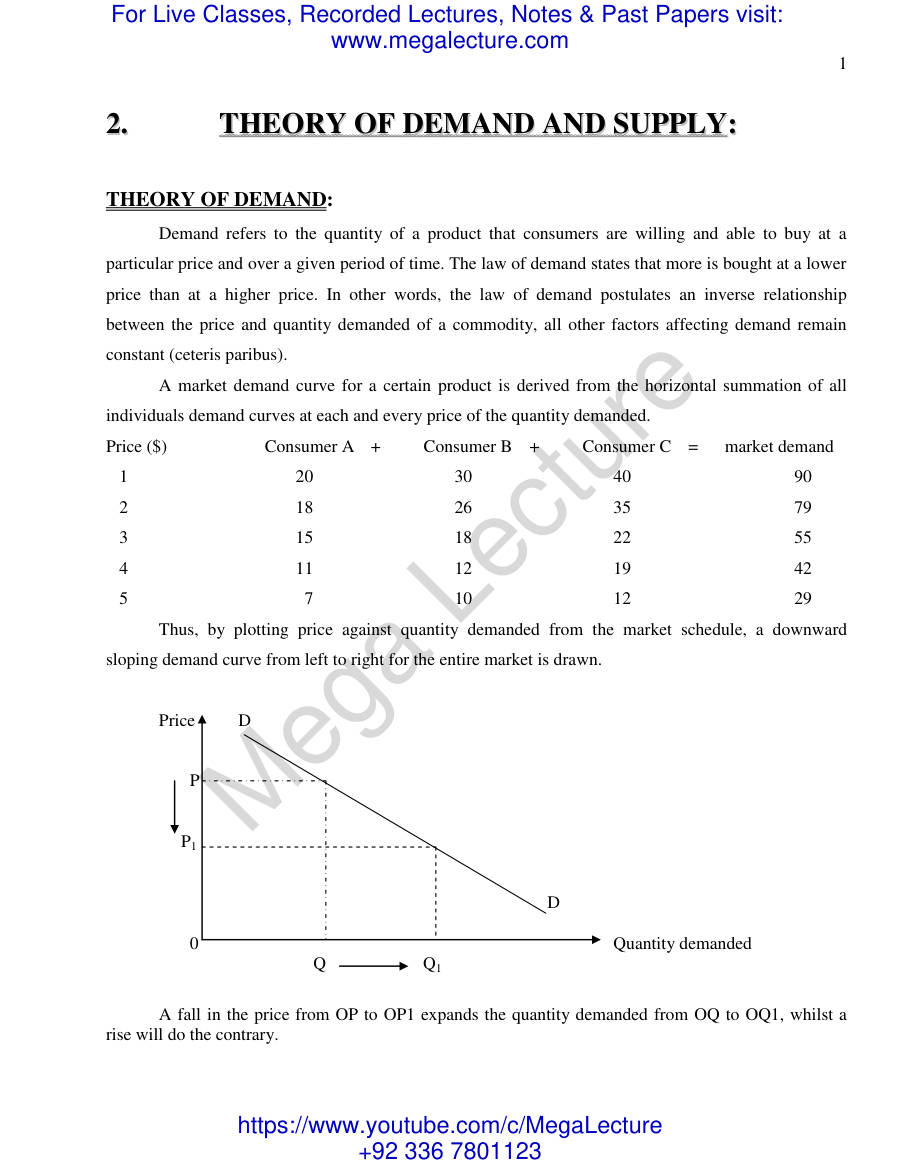 Page 1 of 2.theory Of Demand And Supply (PDF)