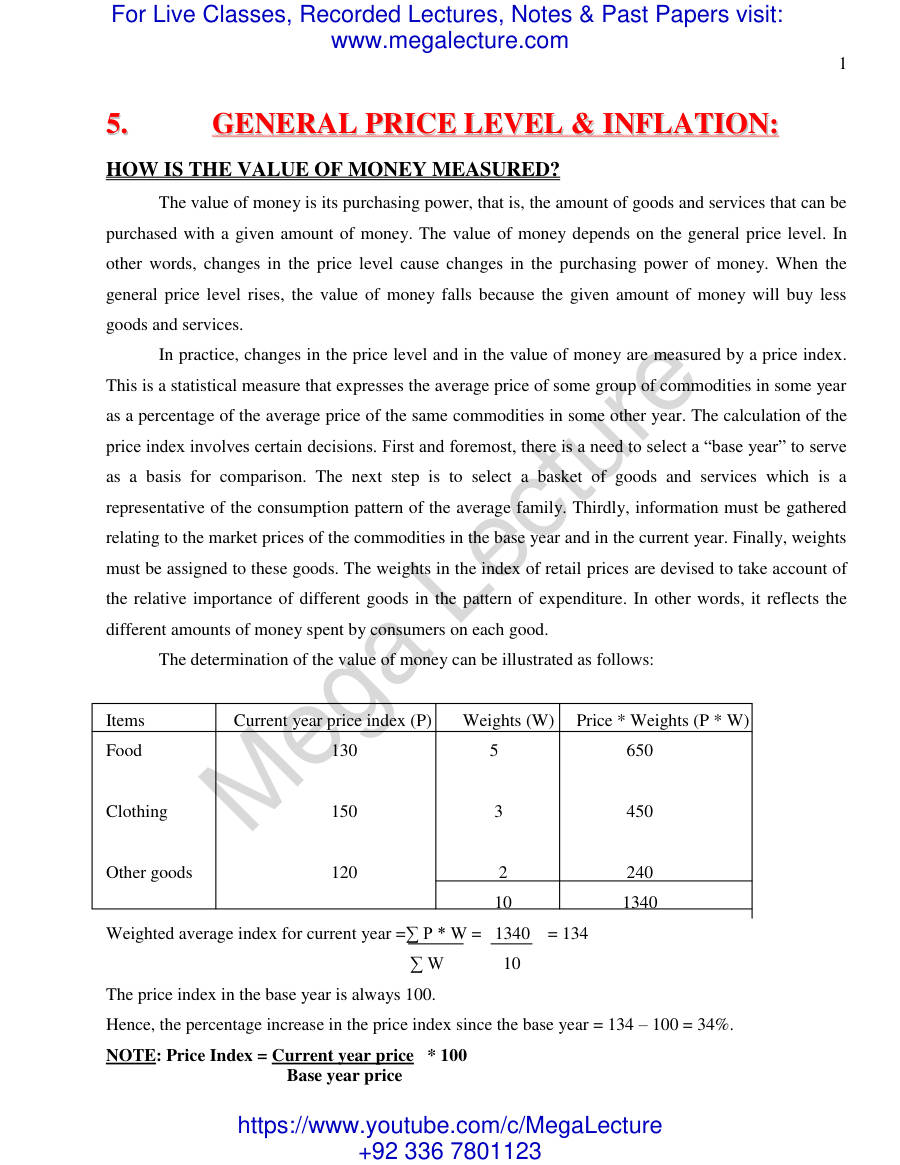 Page 1 of 5. General Price Level Inflation (PDF)