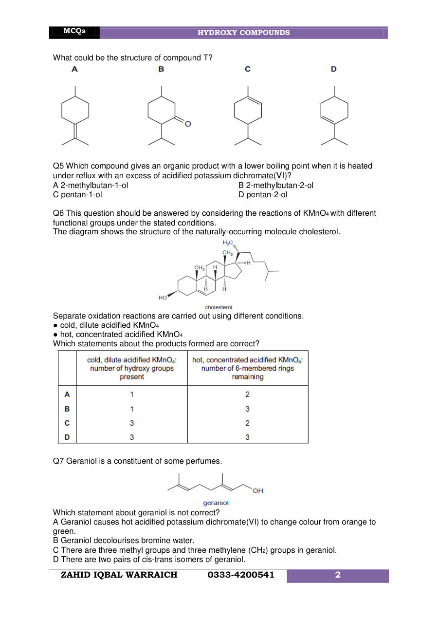 Page 2 of Organic Hydroxy Compounds