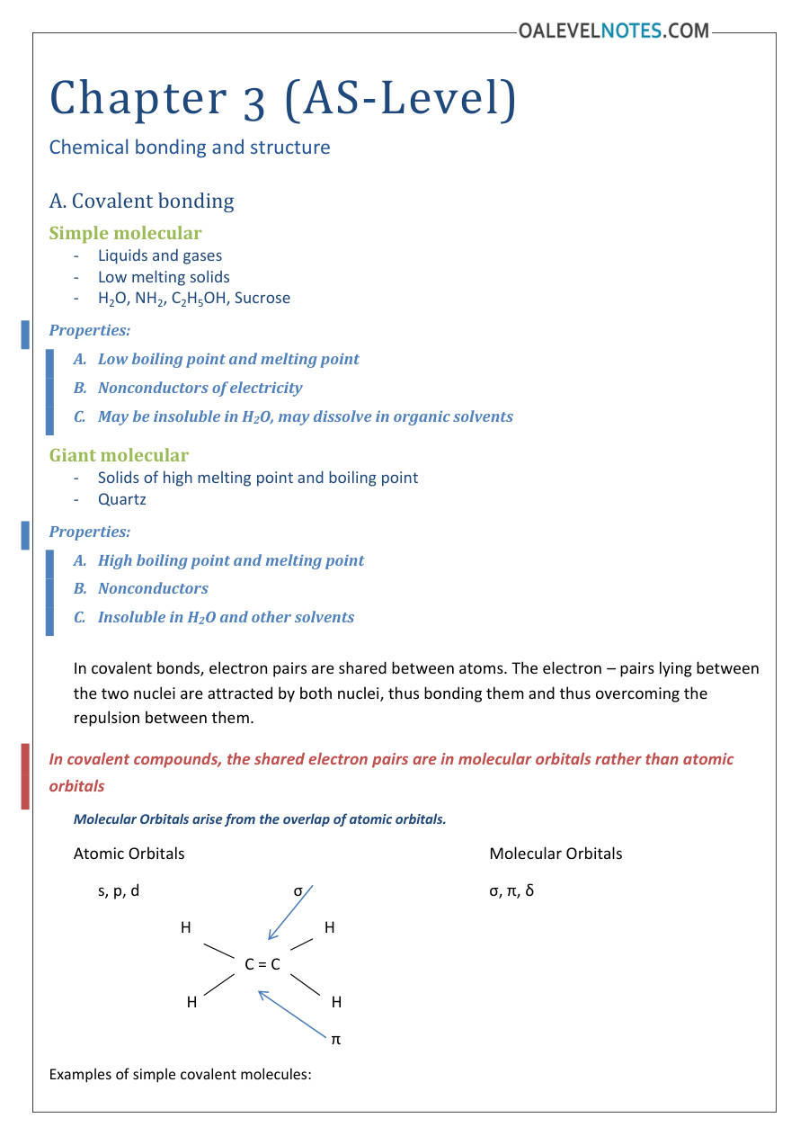 Page 1 of Chemical Bonding And Structure