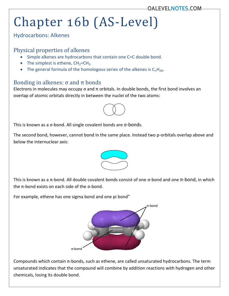 Page 1 of Alkenes