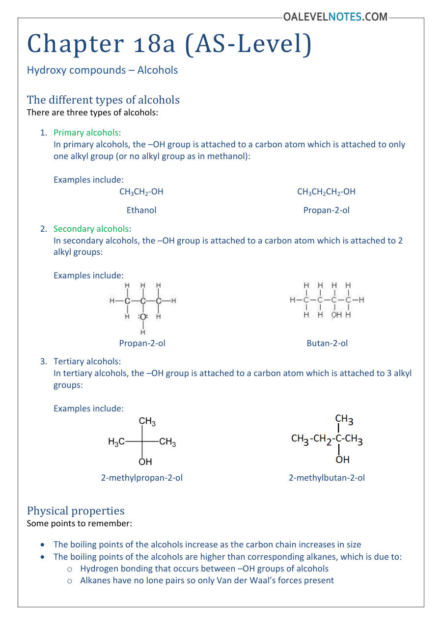 Page 1 of Alcohols