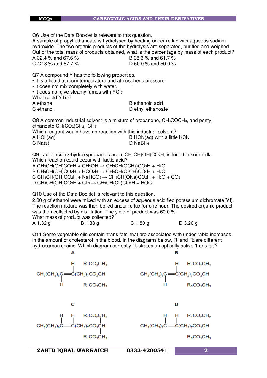Page 2 of Organic Carboxylic Acids And Derivatives