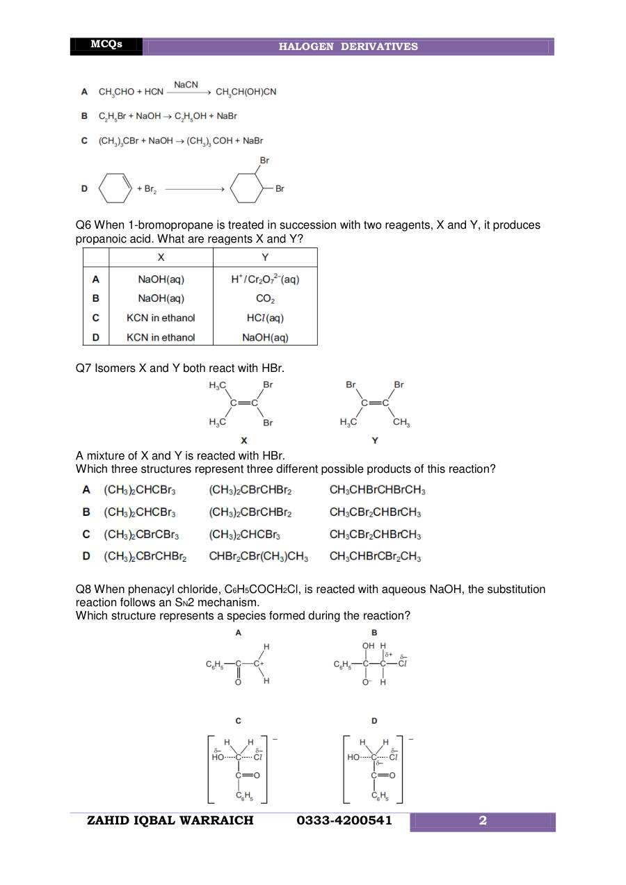 Page 2 of Organic Halogen Derivatives