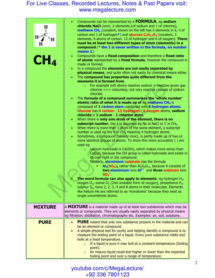Page 2 of Elements, Compounds and Mixtures