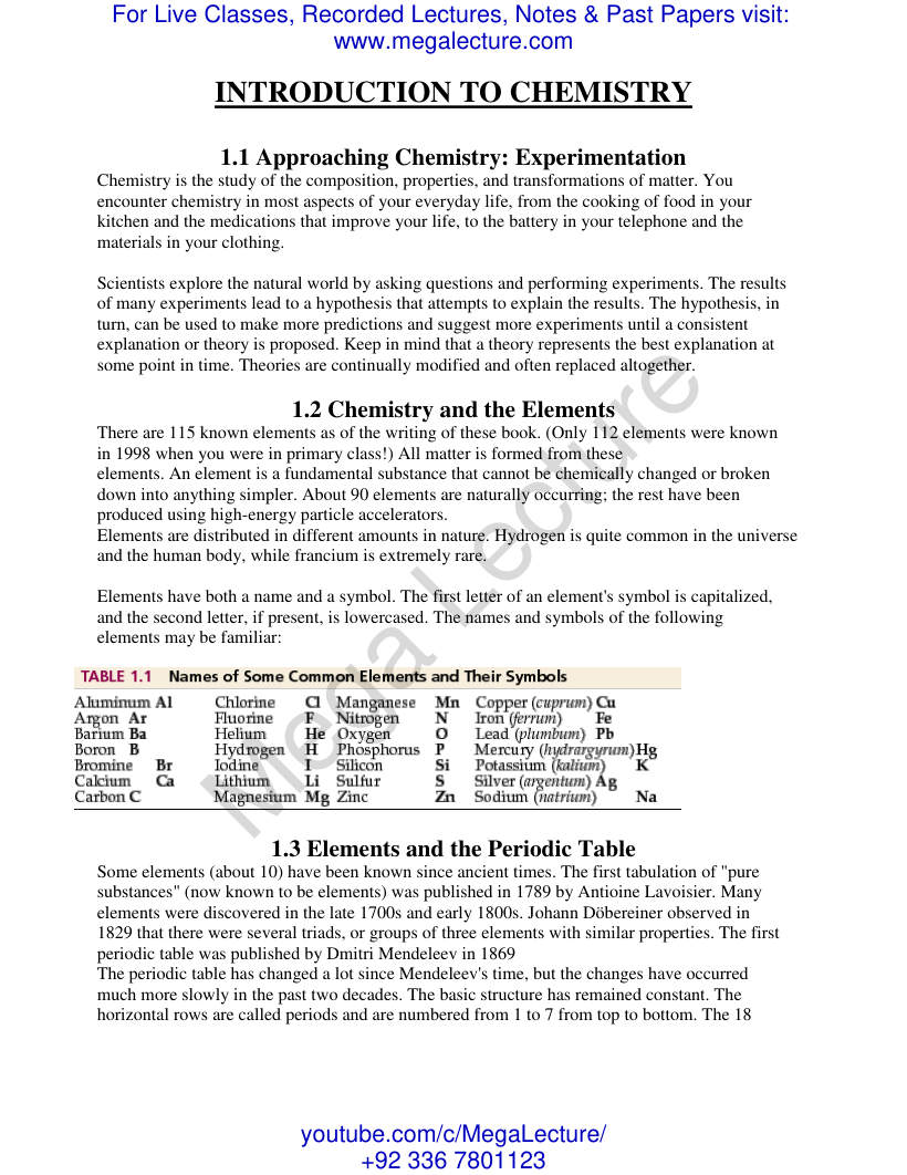 Page 1 of Introduction to Chemistry