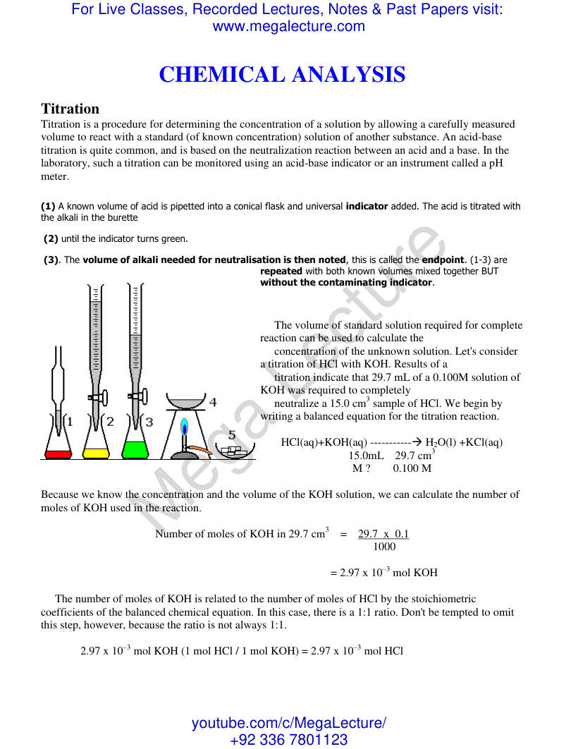 Page 1 of Chemical Analysis