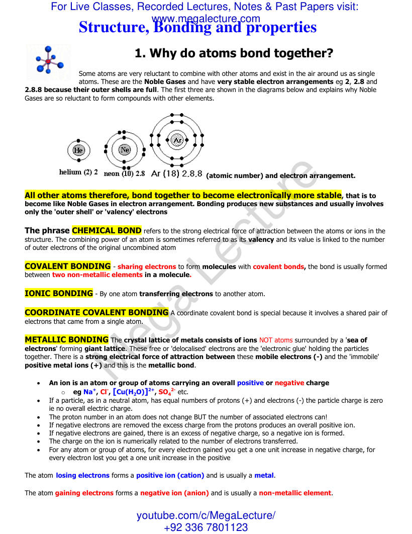 Page 1 of Chemical Bonding