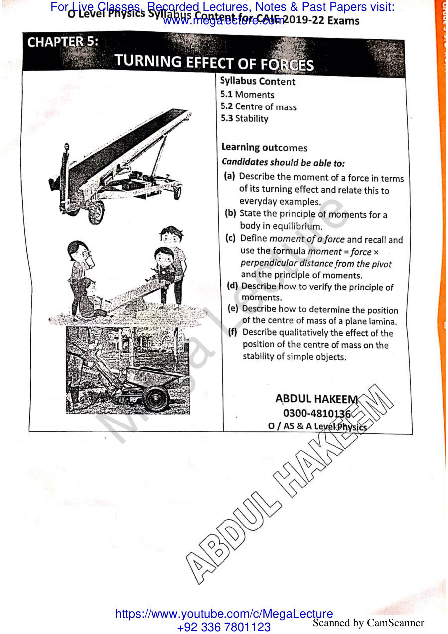 Page 1 of Turning Effect Of Forces