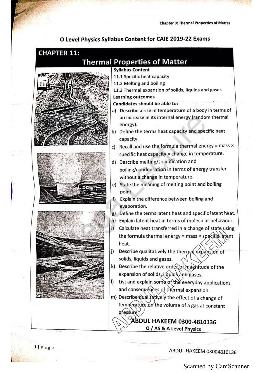 Page 1 of Thermal Properties