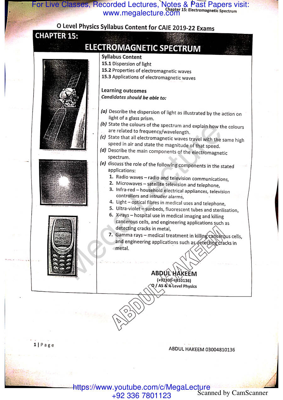 Page 1 of Electromagnetic Spectrum