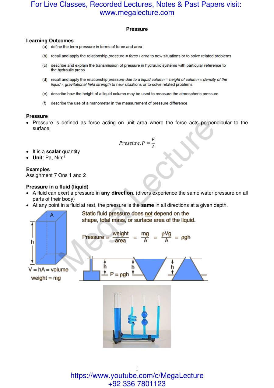 Page 1 of Pressure Notes