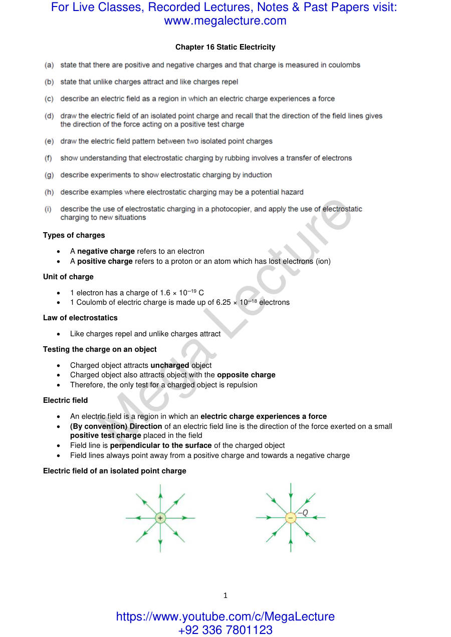 Page 1 of Static Electricity
