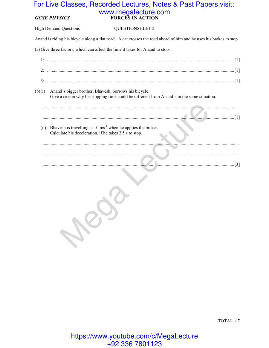 Page 2 of Forces Questions