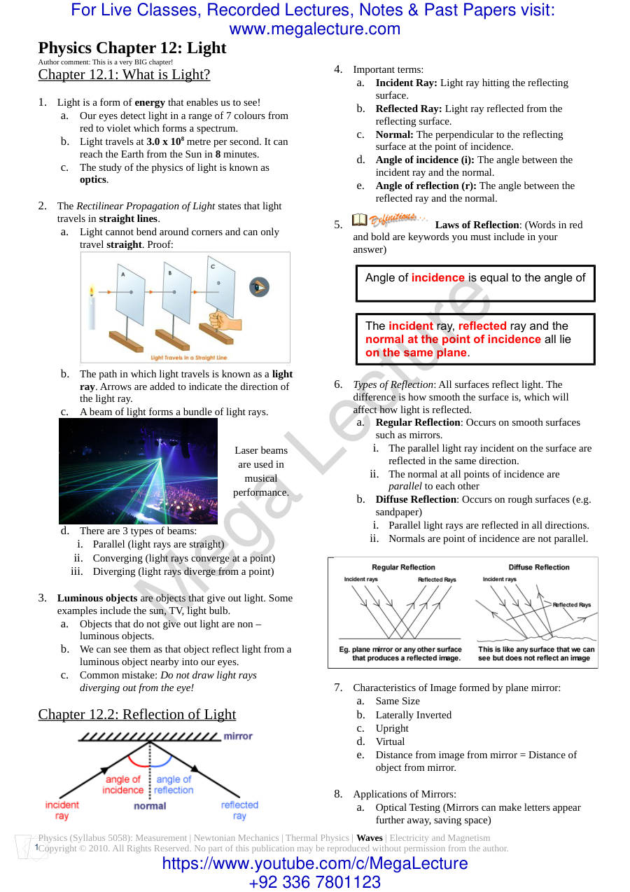 Page 1 of Physics Waves Revision