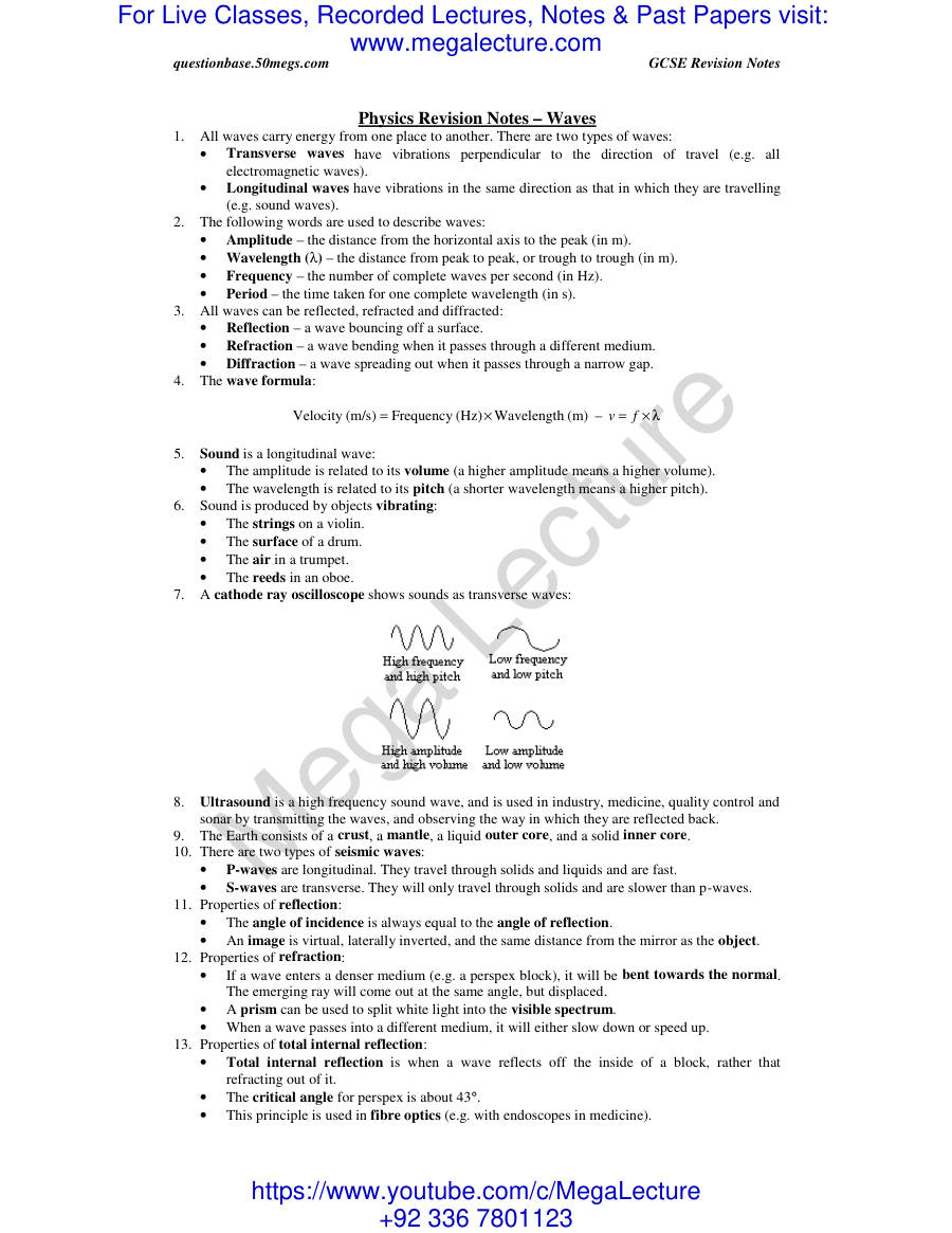 Page 1 of Physics Waves