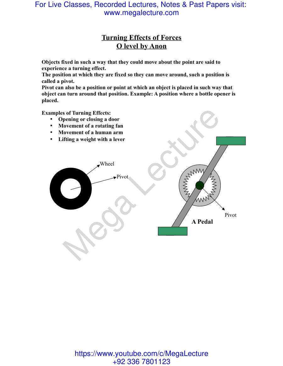Page 1 of Turning Effects Of Forces