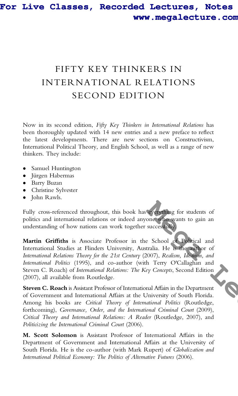 Page 2 of Fifty Key Thinkers In International Relations