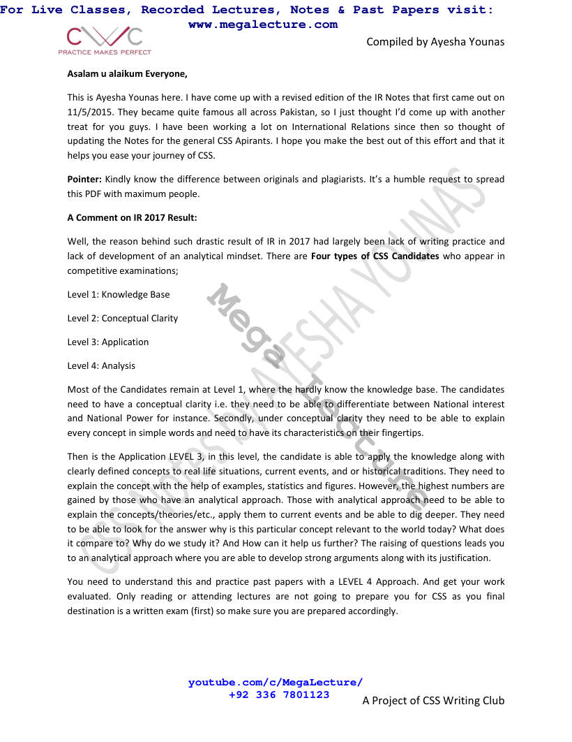 Page 2 of International Relations Notes By Ayesha Younas Paper 1 2