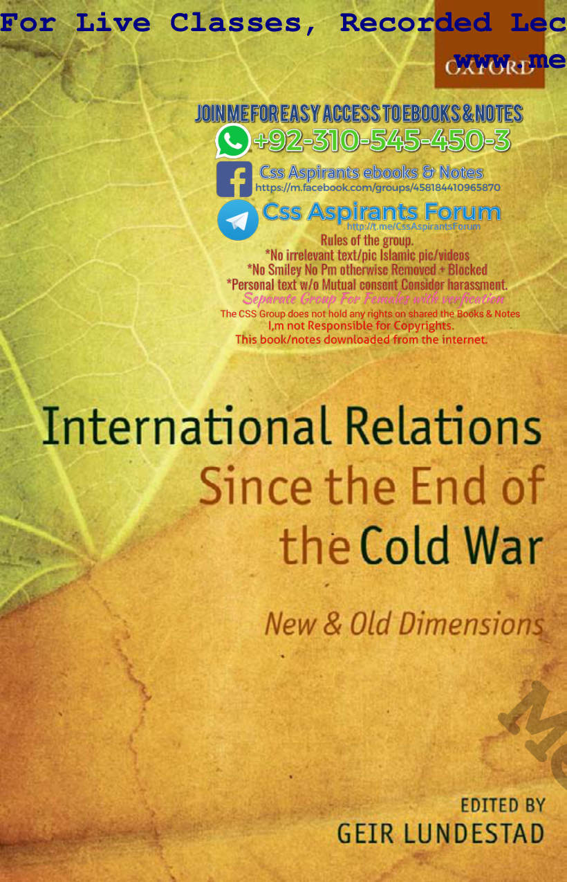 Page 1 of International Relations Since The End Of The Cold War New And Old Dimensions